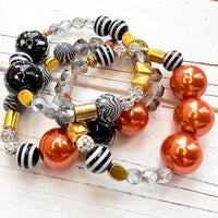 Lenora Dame Zebra Print Beaded Stretch Bracelet Set