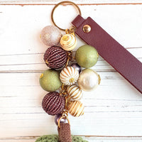 Sage Crocheted Pumpkin Bag Charm