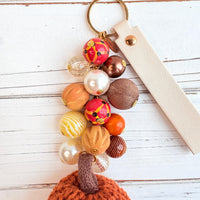 Burnt Orange Crocheted Pumpkin Bag Charm