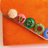 Lenora Dame Pumpkin Orange Faux Suede Clutch Purse with Vintage Details - One-of-a-Kind