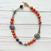 Lenora Dame Zebra Print Beaded Necklace