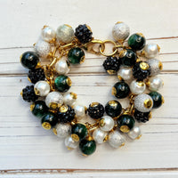 Lenora Dame Hunter Green Cat's Eye Charm Bracelet