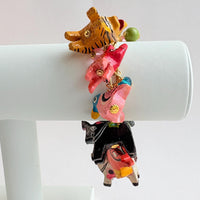Lenora Dame Wooden Safari Animal Charm Bracelet
