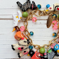 Lenora Dame Wooden Safari Animal Charm Bracelet