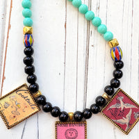 NEW Lenora Dame Retro French Advertising Necklace - One-of-a-Kind