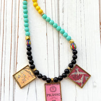 NEW Lenora Dame Retro French Advertising Necklace - One-of-a-Kind
