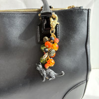 Bewitched Halloween Black Cat Purse Charm