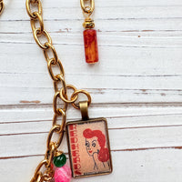 NEW Lenora Dame Redheads Retro Advertising Necklace - One-of-a-Kind