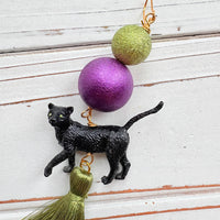 Midnight the Black Cat Halloween Earrings