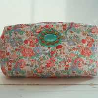 Lenora Dame One-of-a-Kind Jewel Quilted Cosmetic / Makeup bag