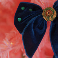 Lenora Dame Christmas Morning Peacock Blue Hair Bow