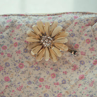 Lenora Dame One-of-a-Kind Stylized Daisy Quilted Cosmetic / Makeup bag