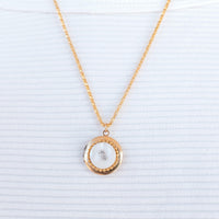 Lenora Dame White button locket necklace
