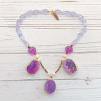 Lenora Dame Magenta Agate Necklace