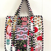 Lenora Dame Quilted Patchwork Tote Bag- Small