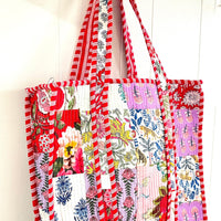 Lenora Dame Quilted Patchwork Tote Bag-Large