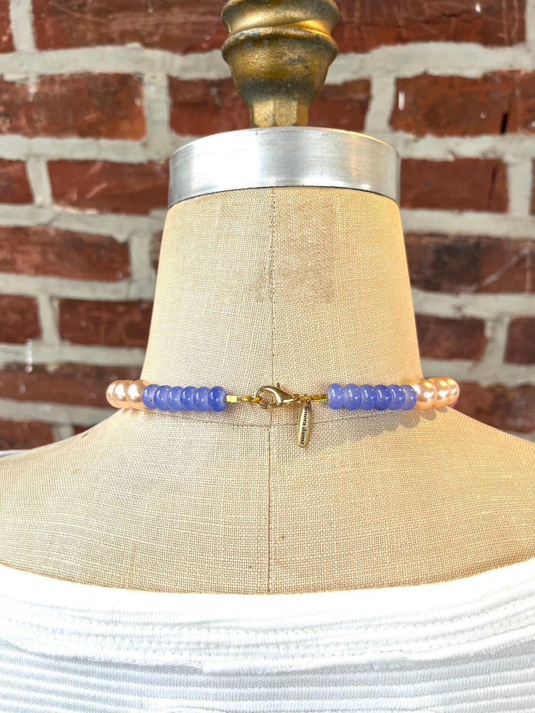 Lenora Dame Color Block Necklace in Lilac
