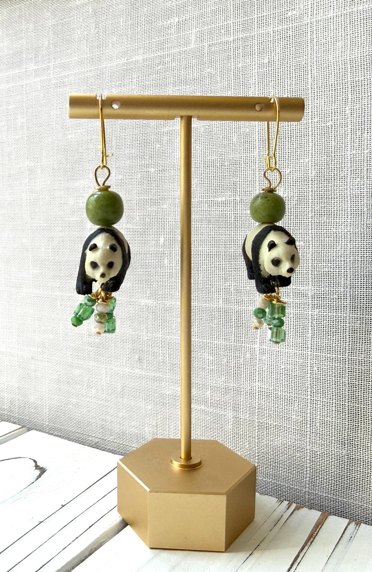 Lenora Dame Mini Panda Earrings