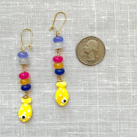 Lenora Dame Yellow Fish Earrings
