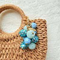 Lenora Dame Sequined Bauble Bag Charm - Blue