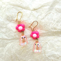 Lenora Dame Daisy Ghost Earrings- Pink