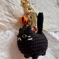 Lenora Dame Crochet Black Cat Bag Charm