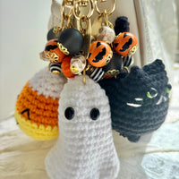 Lenora Dame Crochet Black Cat Bag Charm