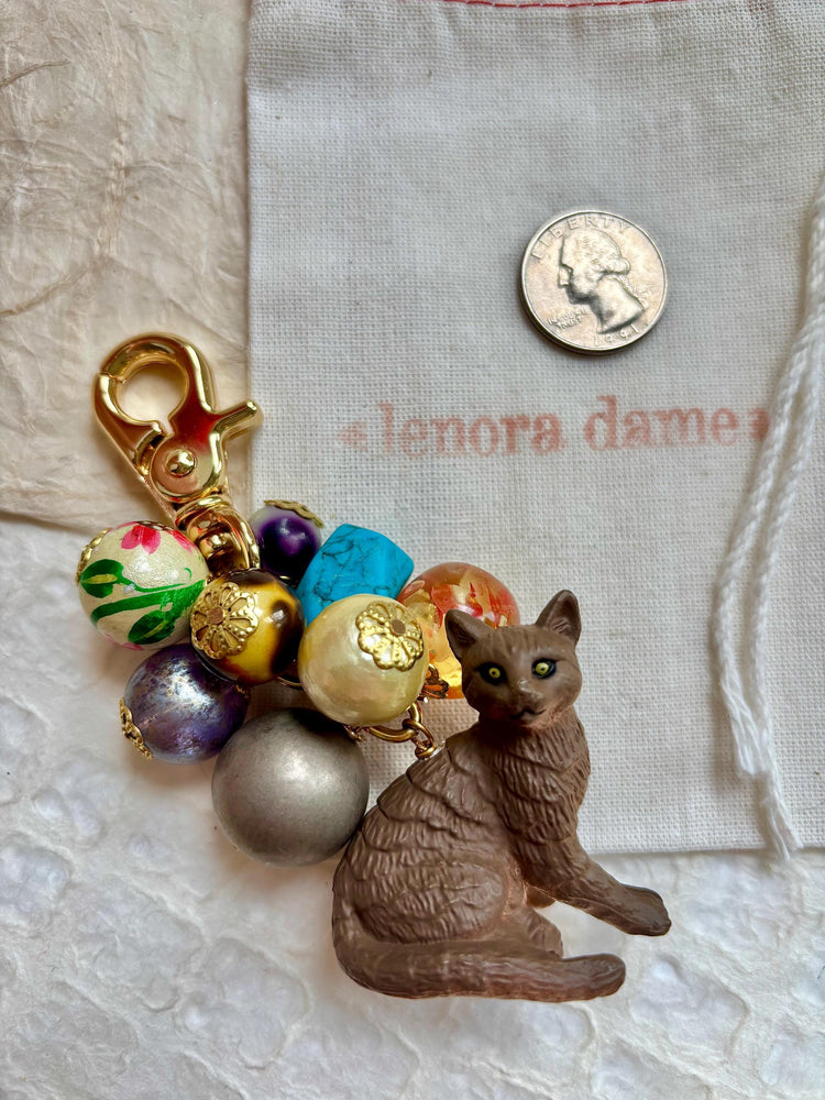 One-Of-A-Kind! Lenora Dame Tabby Cat Bag Charm