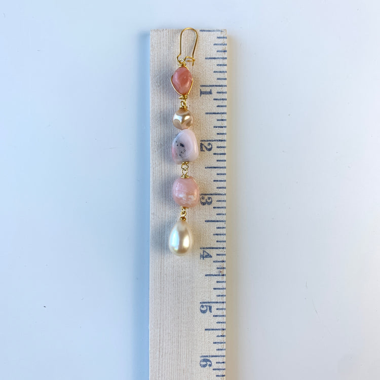 Folk Art Pearl Drop Earrings