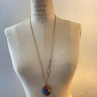 Lenora Dame Orange Fabric Locket