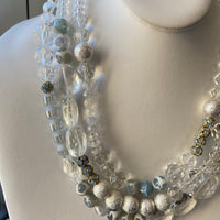 Lenora Dame Frosty Multi-Strand Necklace - Holiday Jewelry - Crystal Necklace