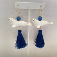 Lenora Dame Smiley Seal Tassel Earrings