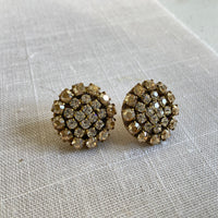 Lenora Dame Rhinestone Earrings in Light Golden