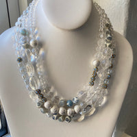 Lenora Dame Frosty Multi-Strand Necklace - Holiday Jewelry - Crystal Necklace