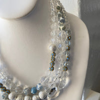 Lenora Dame Frosty Multi-Strand Necklace - Holiday Jewelry - Crystal Necklace