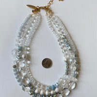 Lenora Dame Frosty Multi-Strand Necklace - Holiday Jewelry - Crystal Necklace