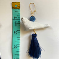 Lenora Dame Smiley Seal Tassel Earrings