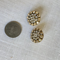 Lenora Dame Rhinestone Earrings in Light Golden