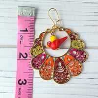 Lenora Dame Birds of a Feather Earrings in Poppy