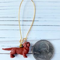 Lenora Dame Mini Doxie Hoop Earrings Lightweight Miniature Dachshund Earrings