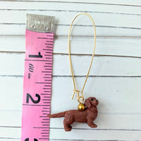 Lenora Dame Mini Doxie Hoop Earrings Lightweight Miniature Dachshund Earrings