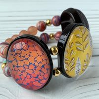 Lenora Dame Patchwork Lens Stretch Bracelet in Sunset