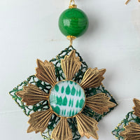 Lenora Dame Spruce Chrysanthemum Dangle Earring