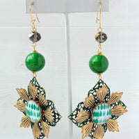 Lenora Dame Spruce Chrysanthemum Dangle Earring
