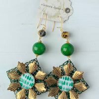 Lenora Dame Spruce Chrysanthemum Dangle Earring