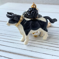 Lenora Dame Holstein Heifer Cow Keychain Charm
