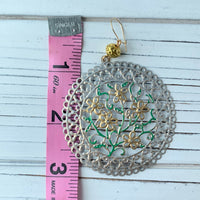 Lenora Dame Athena Discus Filigree Dangle Earrings