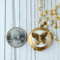 Lenora Dame Mariposa Butterfly Locket Charm Necklace