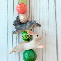 Lenora Dame Easter Bunny Queen Mum Statement Necklace in Soft Rose