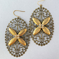 Lenora Dame Oval Bling Statement Earrings